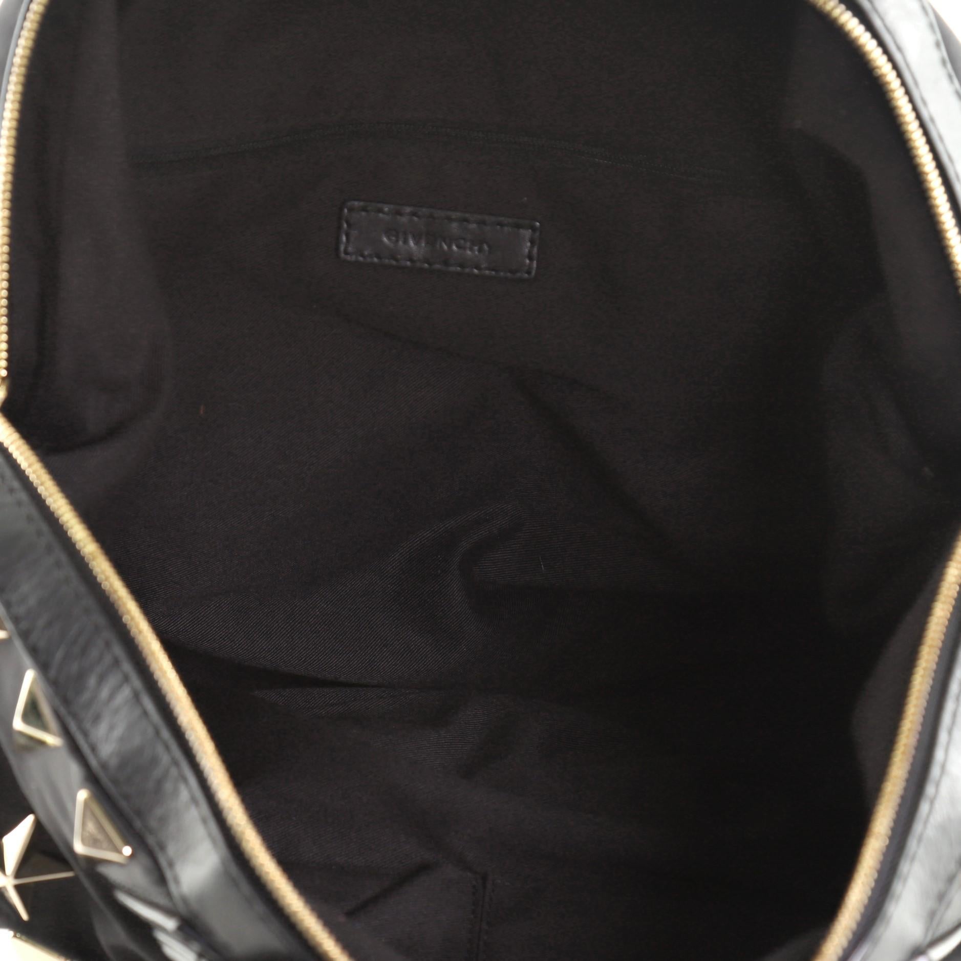 Black Givenchy Nightingale Satchel Studded Nylon Medium