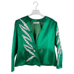 Givenchy Nouvelle Boutique 1970er Jahre Stardust Jacke mit Reißverschluss