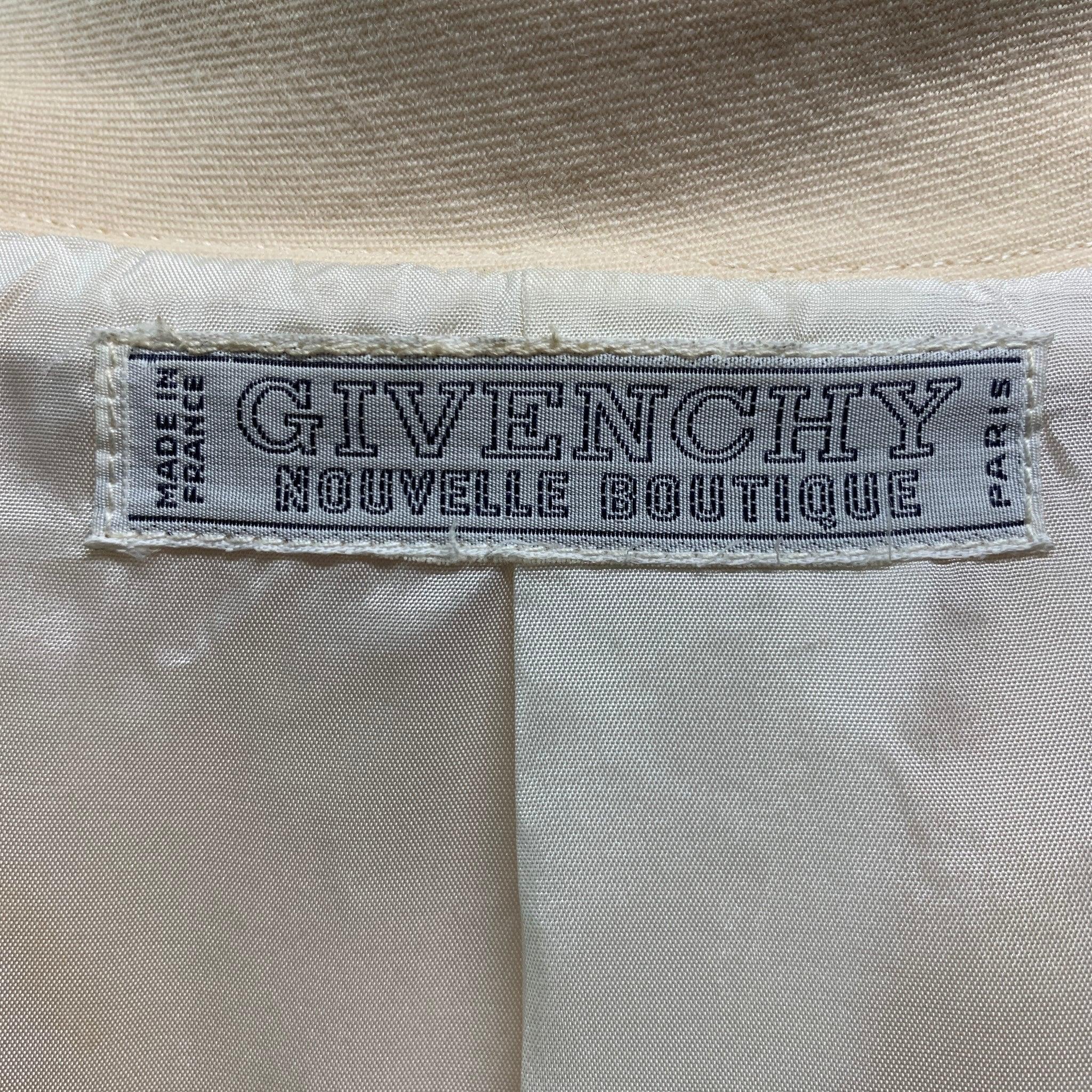 GIVENCHY Nouvelle Boutique by HUBERT Size M Cream Twill Belted Coat 2