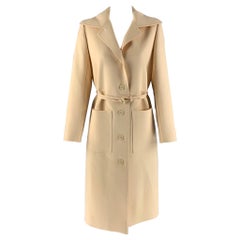 GIVENCHY Nouvelle Boutique by HUBERT Taglia M Cappotto in Twill Crema con Cintura