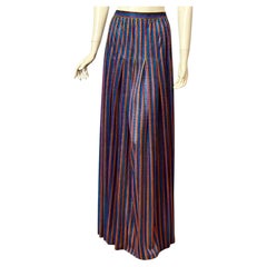 Givenchy Nouvelle Boutique Colorful Sheer Striped Long Skirt