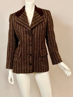 Givenchy Nouvelle Boutique Vintage Herringbone Wool Blazer