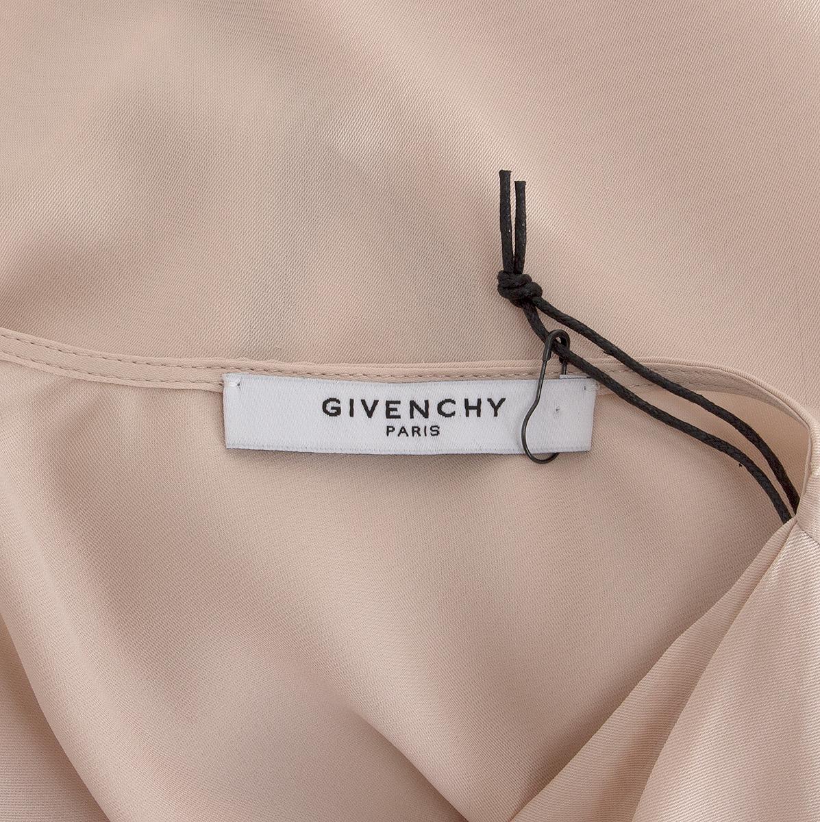 GIVENCHY nude silk DRAPED TIE WAIST LONG SLEEVE Dress 40 M For Sale 2