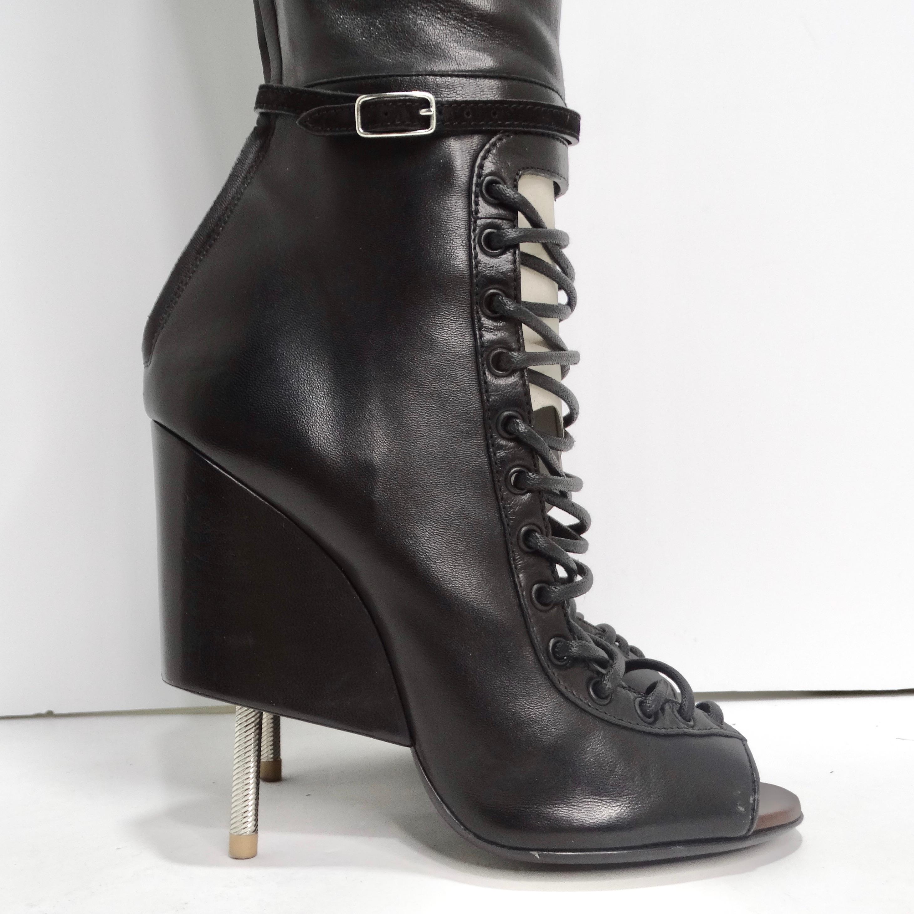 Givenchy Nunka Leather Thigh High Boots Black For Sale 1
