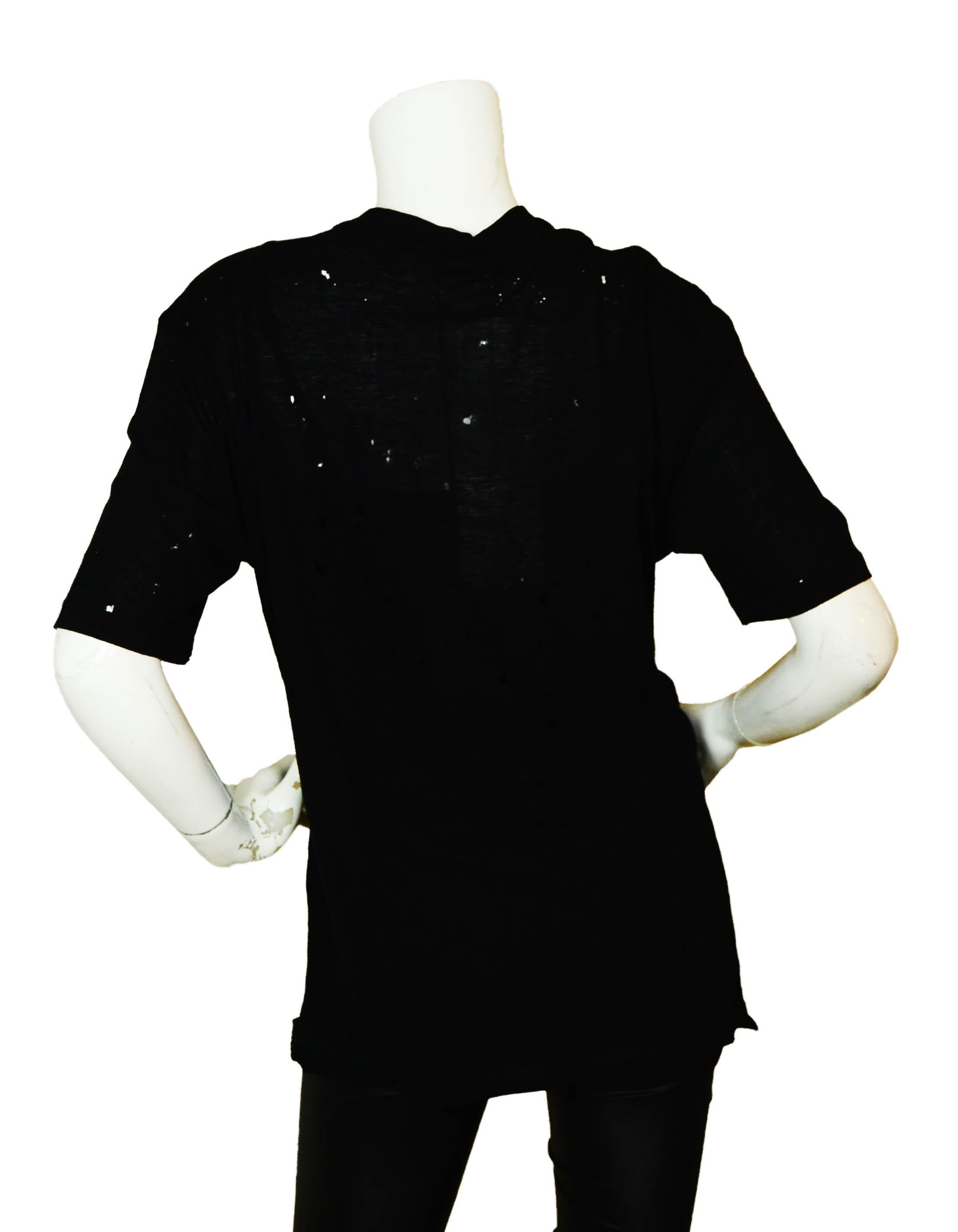 Givenchy NWT Schwarz/Weiß Distressed Logo Oversized T-Shirt Größe Medium für Damen oder Herren im Angebot