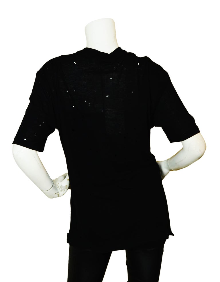 Women's or Men's Givenchy NWT Black/White Distressed Logo Oversized T-Shirt sz Medium For Sale