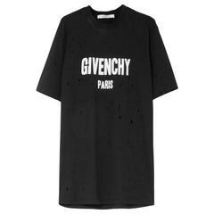 Givenchy NWT Black/White Distressed Logo Oversized T-Shirt sz Medium