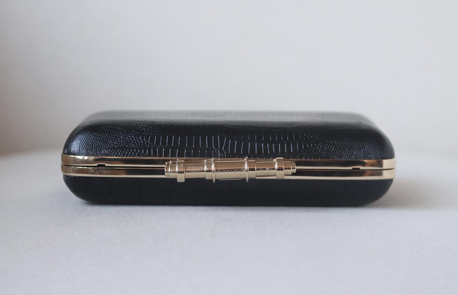 Givenchy Obsedia Croc Effect Leather Box Clutch 3