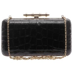 Givenchy Obsedia Croc Effect Leather Box Clutch