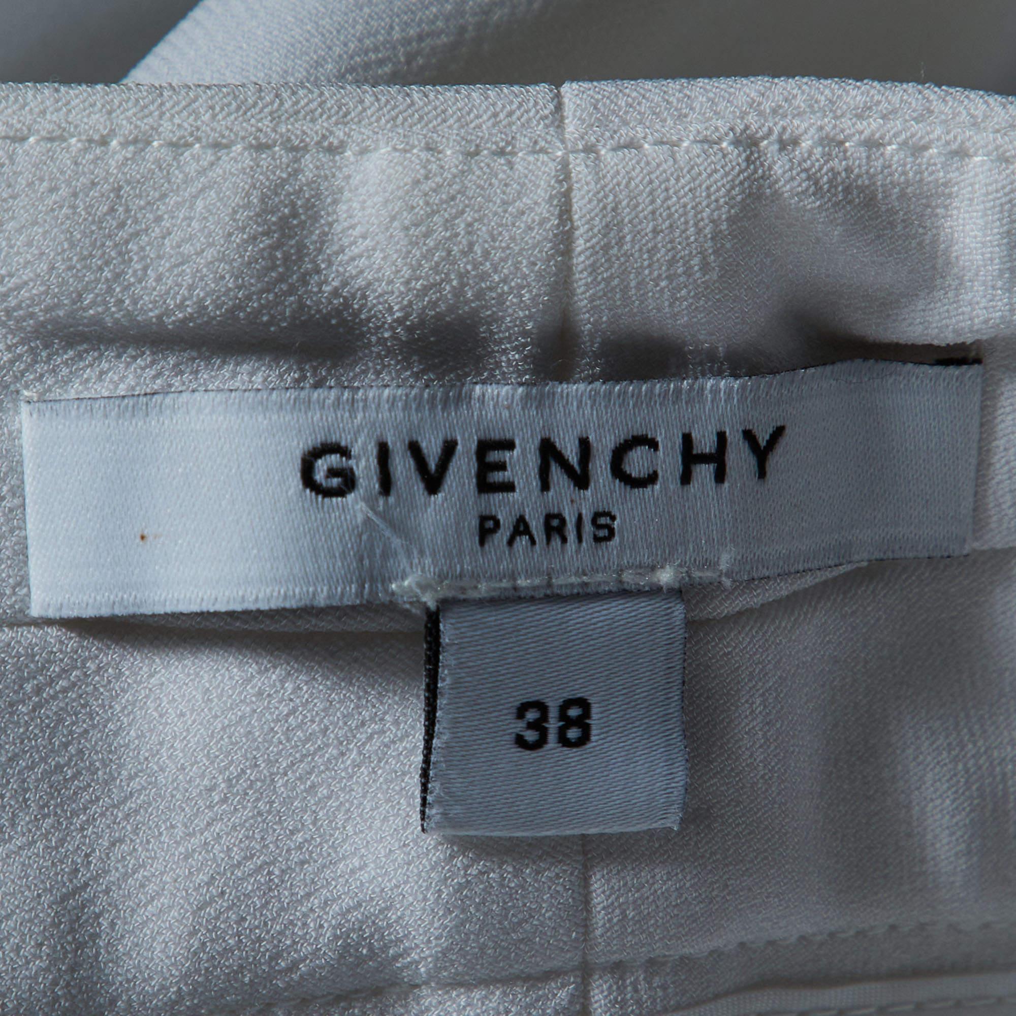 Women's Givenchy Off-White Crepe High Waist Tapered Leg Pants M For Sale
