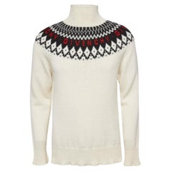 Givenchy Off-White Jersey de punto de lana con cuello de tortuga M