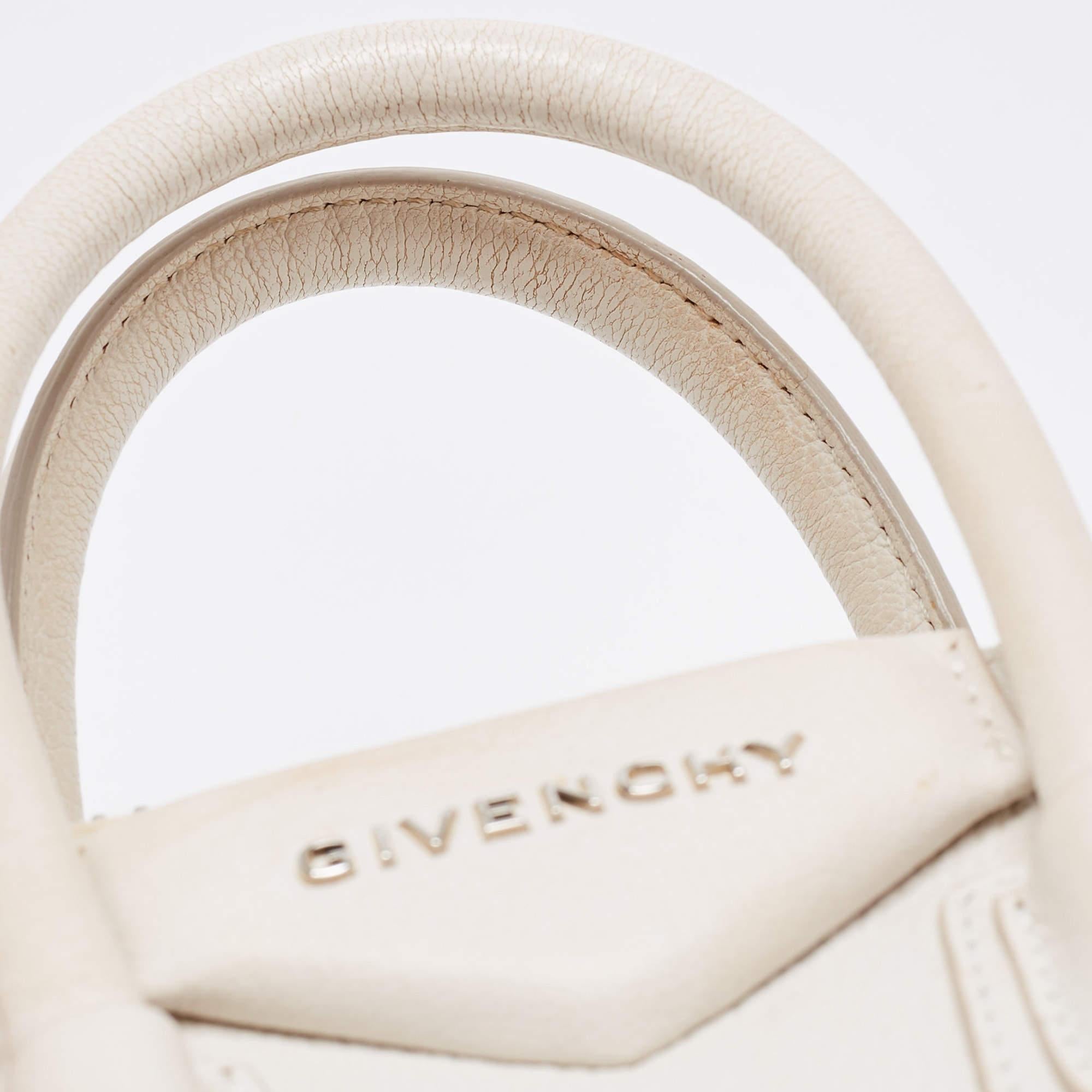 Givenchy Off White Leather Mini Antigona Satchel For Sale 7
