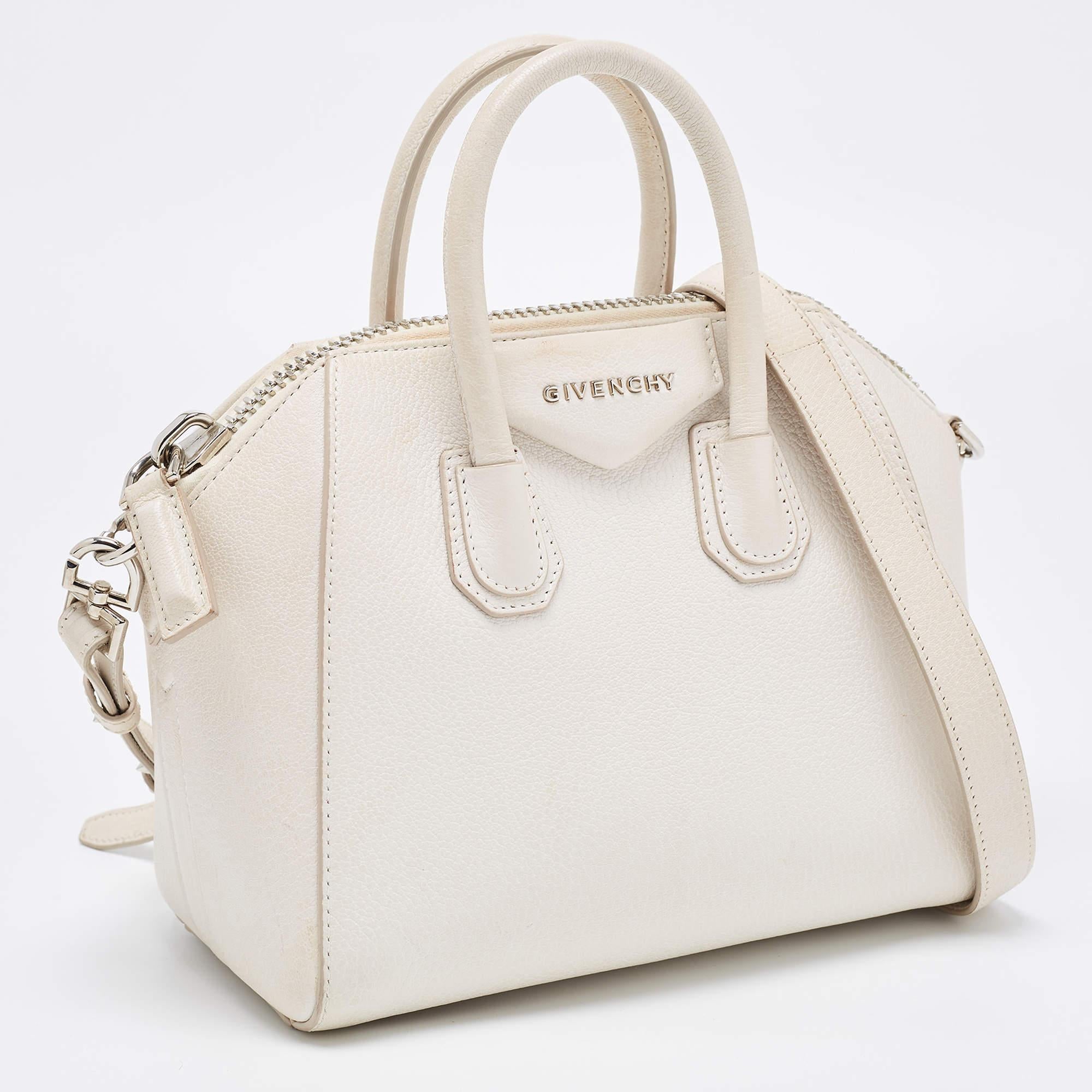 Women's Givenchy Off White Leather Mini Antigona Satchel For Sale