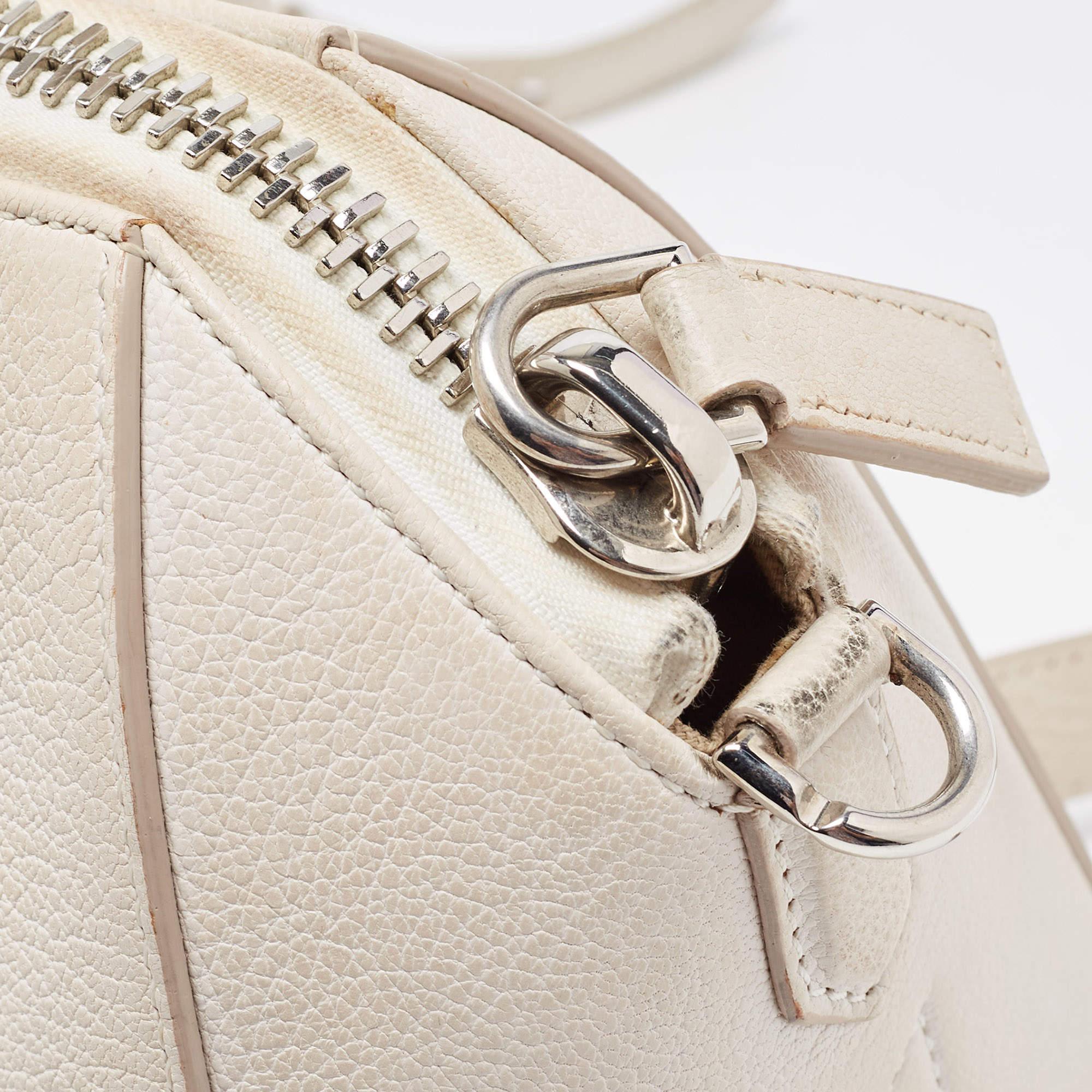 Givenchy Off White Leather Mini Antigona Satchel For Sale 3