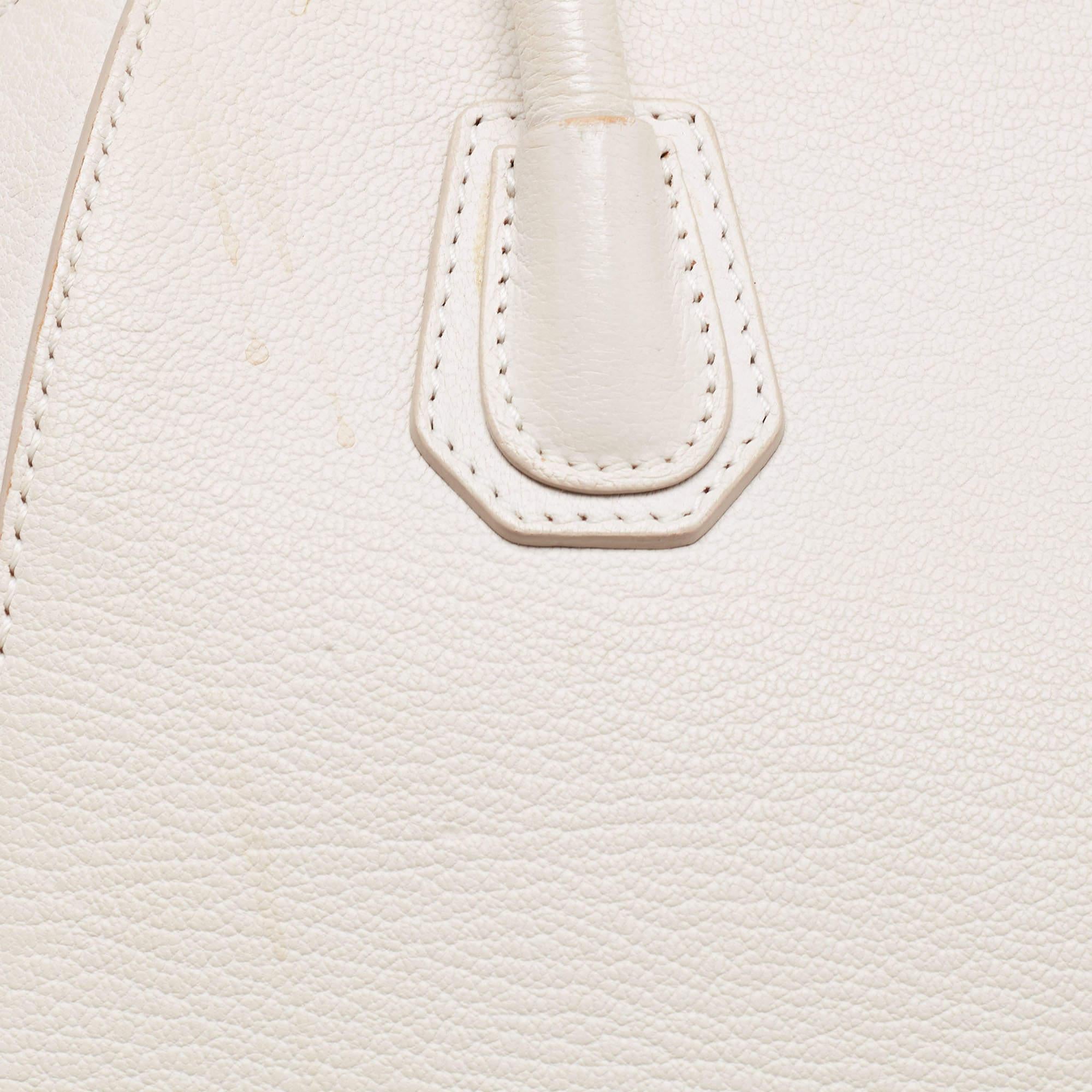 Givenchy Off White Leather Mini Antigona Satchel For Sale 4