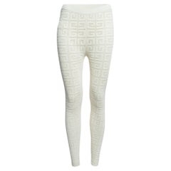 Givenchy Off White Logo Patterned Knit Leggings XS