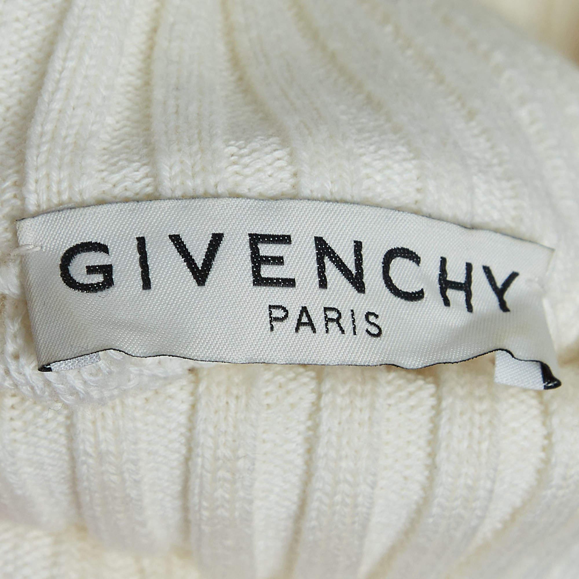 Gray Givenchy Off-White Rare Jacquard Wool Blend Roll Neck Jumper M For Sale