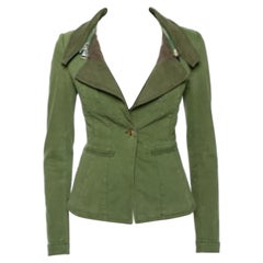 Givenchy Olive Green Cotton Detachable Collar Single Breasted Jacket M