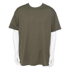Givenchy Olive Green Cotton Logo Patched Columbian Fit T-Shirt XL