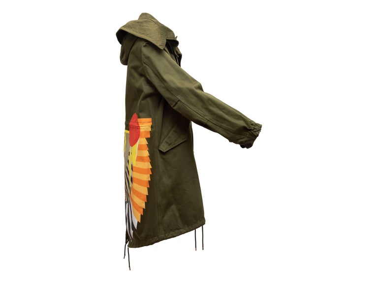 Women's Givenchy Olive & Multicolor Printed Cotton Parka