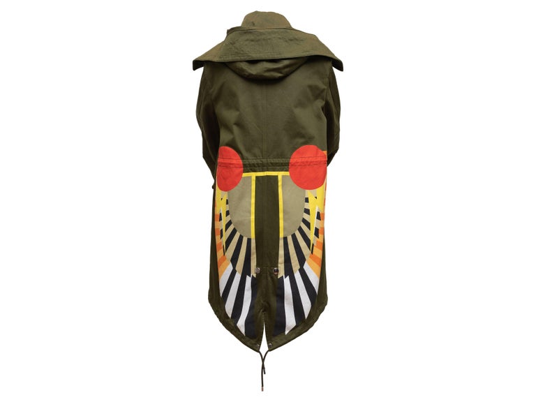 Givenchy Olive & Multicolor Printed Cotton Parka 1