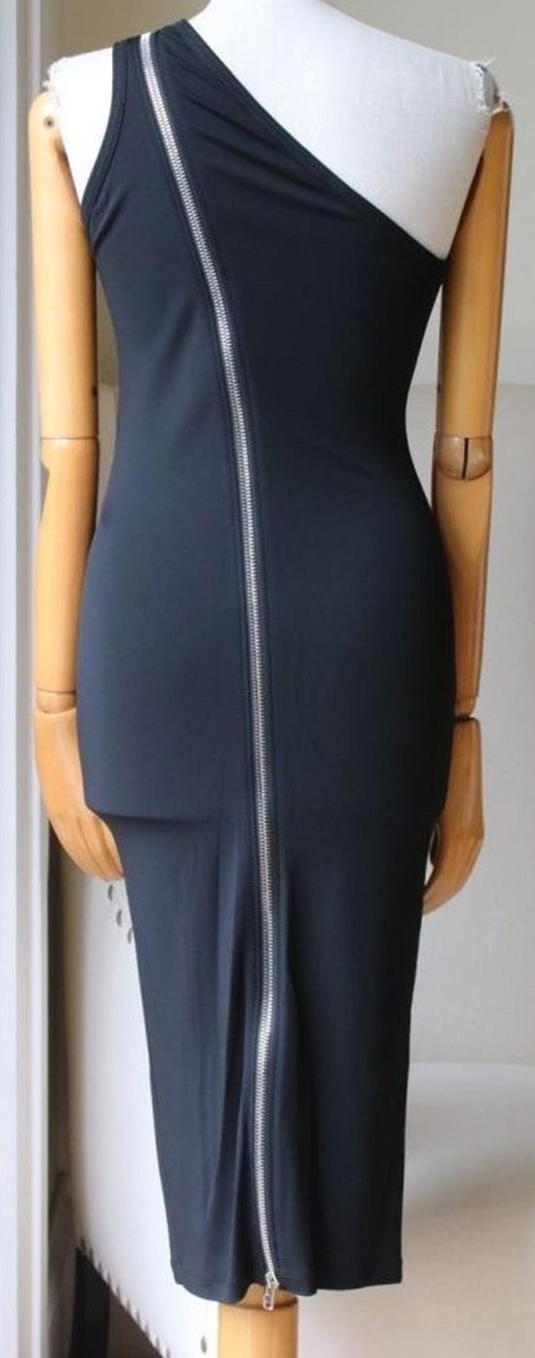 Givenchy One-Shoulder Zip-Detailed Stretch-Jersey Dress In Excellent Condition For Sale In London, GB