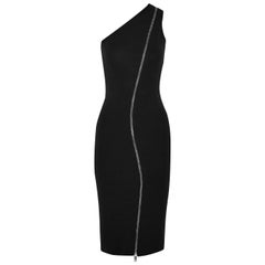 Givenchy One-Shoulder Zip-Detailed Stretch-Jersey Dress