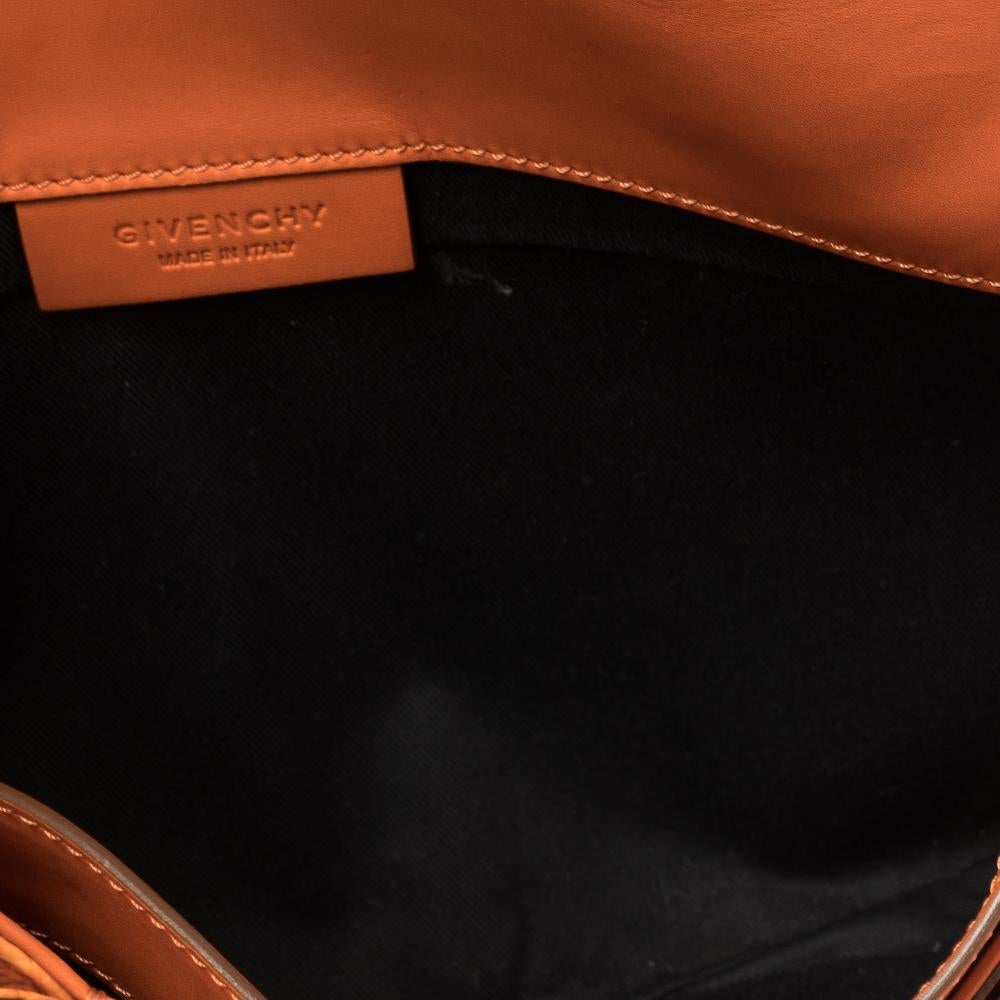 Givenchy Orange Croc Embossed Leather Antigona Envelope Clutch 4