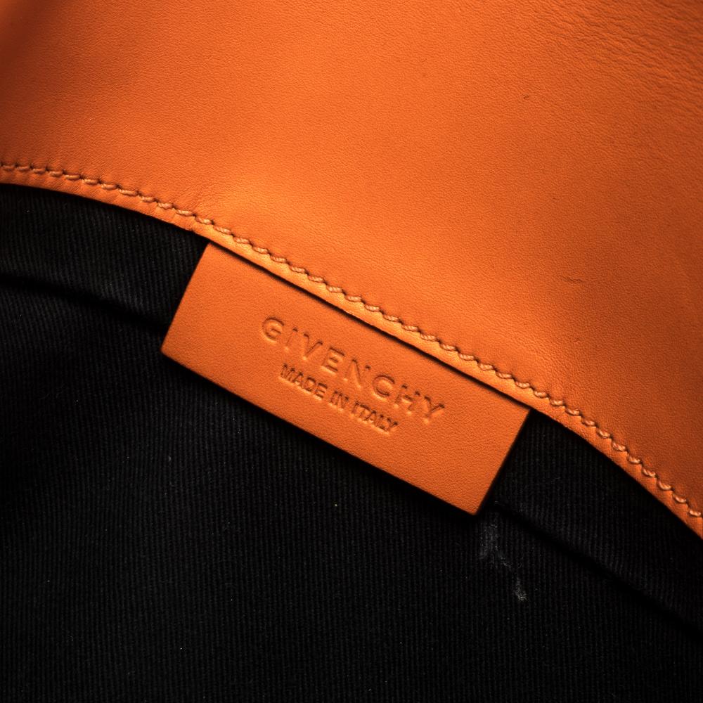 Givenchy Orange Croc Embossed Leather Antigona Envelope Clutch 1