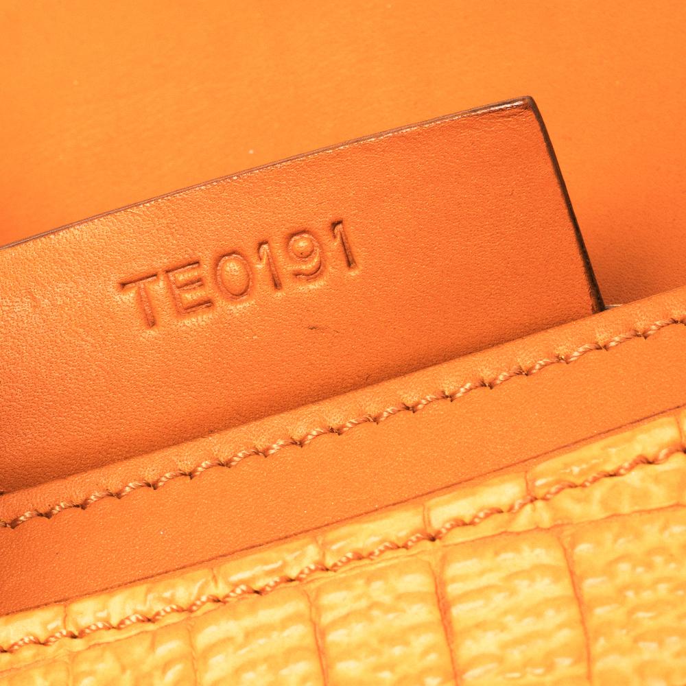Givenchy Orange Croc Embossed Leather Antigona Envelope Clutch 2