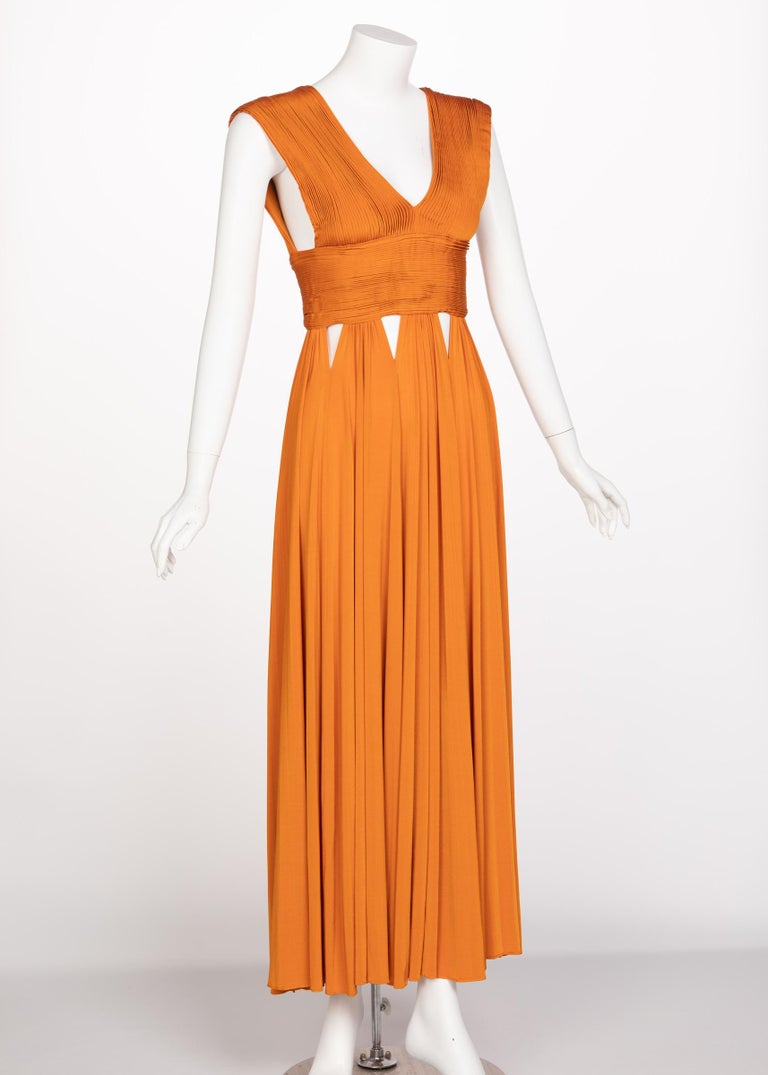 off-the-shoulder orange givenchy dress Givenchy Tisci Orange Jersey Leather Cut-Out Maxi Dress, 2014 For Sale at  1stDibs