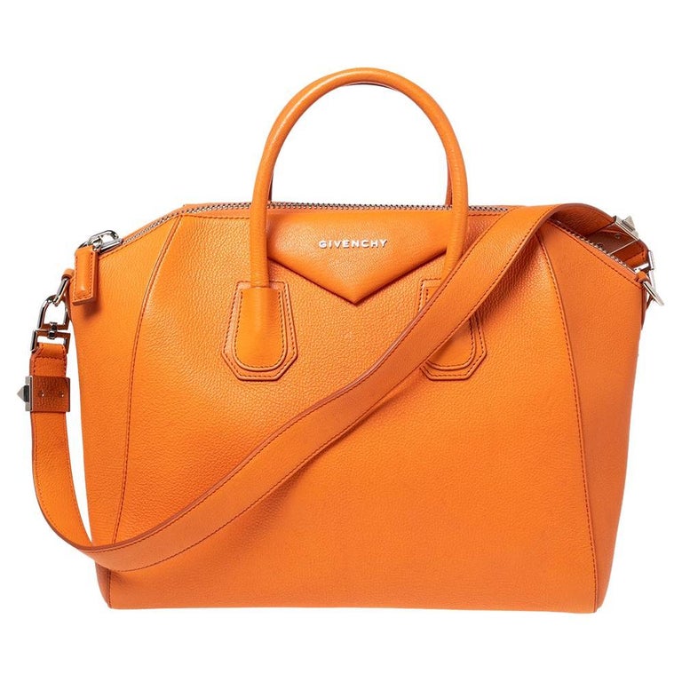 Givenchy Orange Leather Medium Antigona Satchel For Sale at 1stDibs