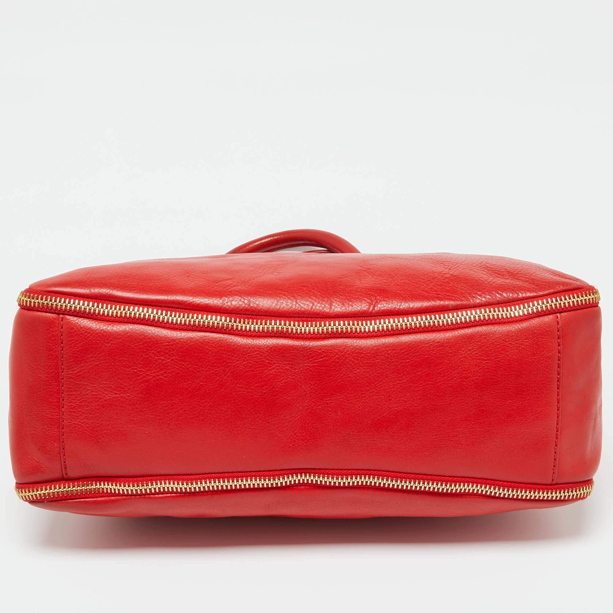 Givenchy Orange Leather Zip Tote 4