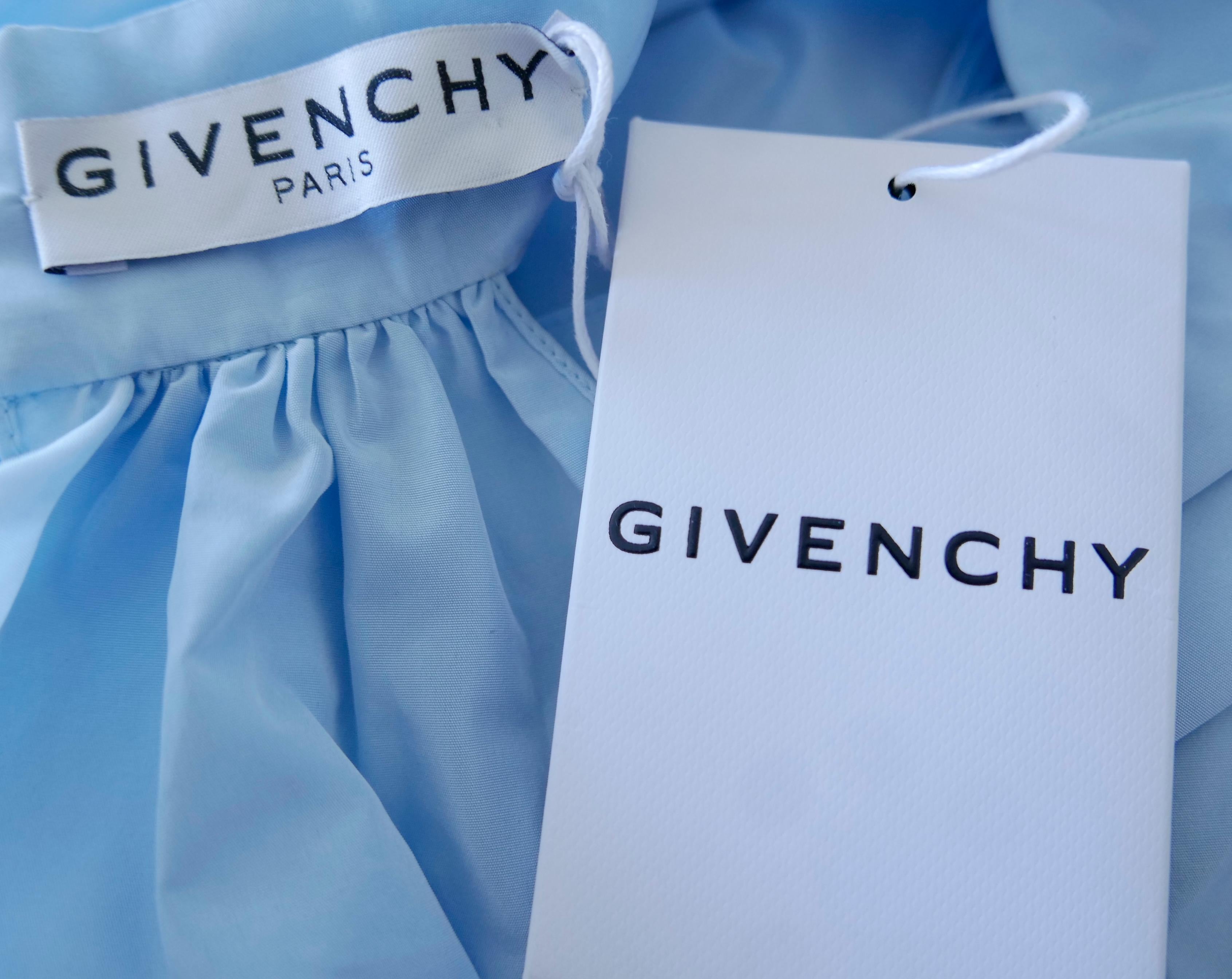 Women's Givenchy pale blue exaggerated bow blouse