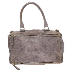 Used Givenchy Pale Mauve Crinkled Leather Old Medium Pandora Shoulder Bag