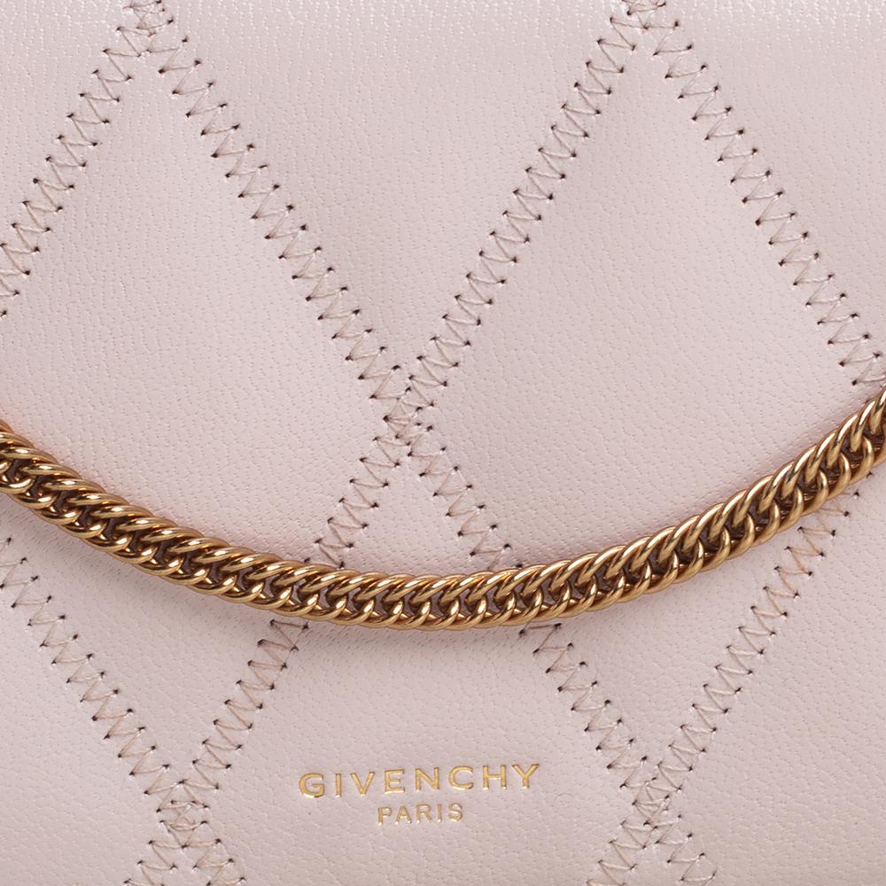 Givenchy Pale Pink Leather GV3 Wallet On Chain 3