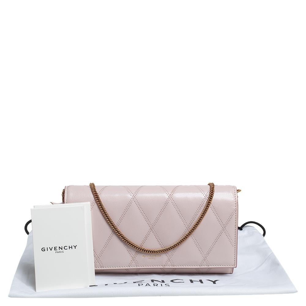 Givenchy Pale Pink Leather GV3 Wallet On Chain 5