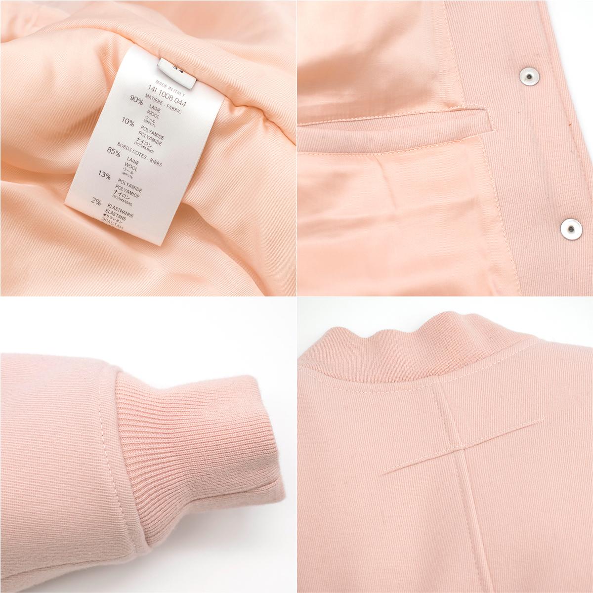 Givenchy Pale Pink Wool Bomber Jacket SIZE 34 2