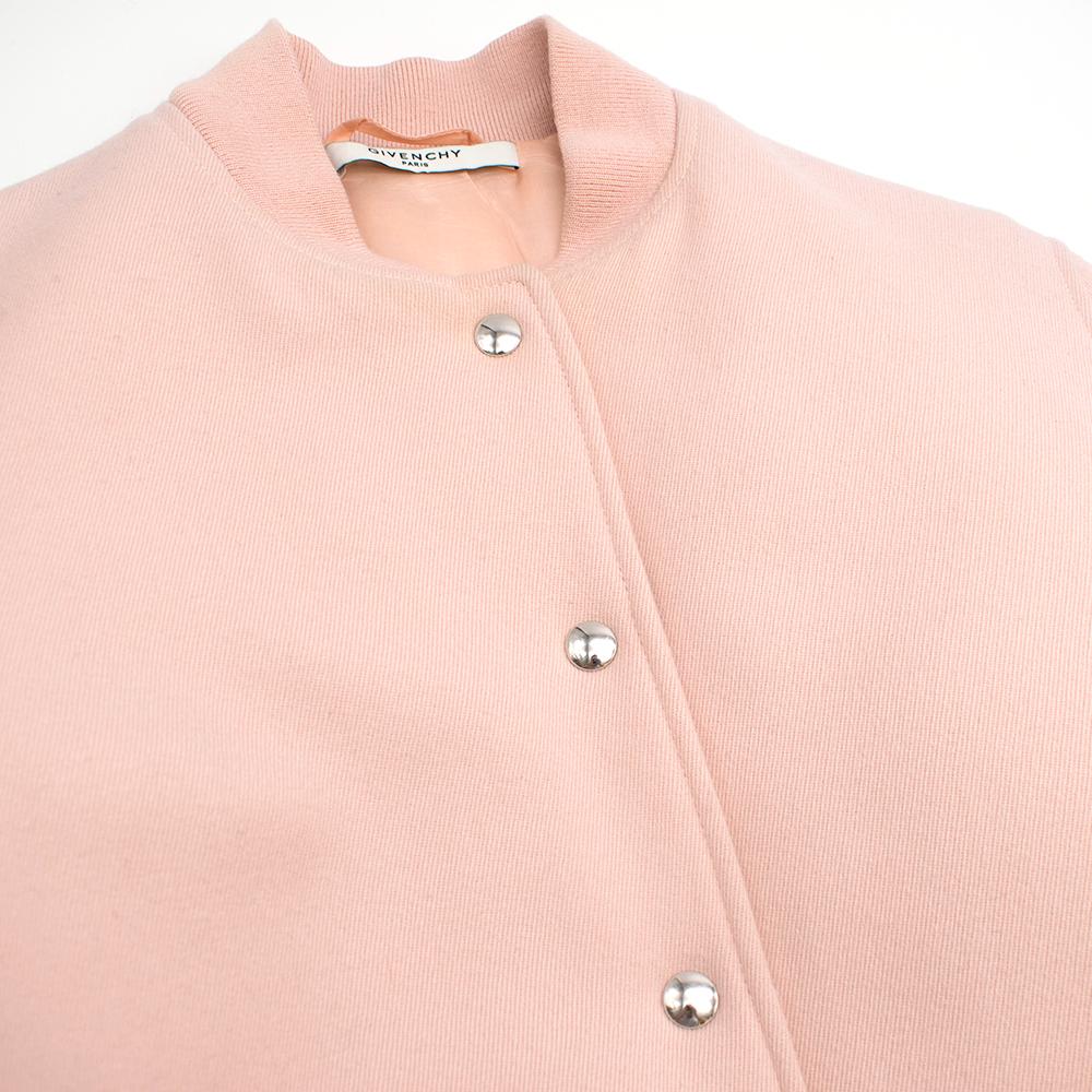 Givenchy Pale Pink Wool Bomber Jacket SIZE 34 In Excellent Condition In London, GB