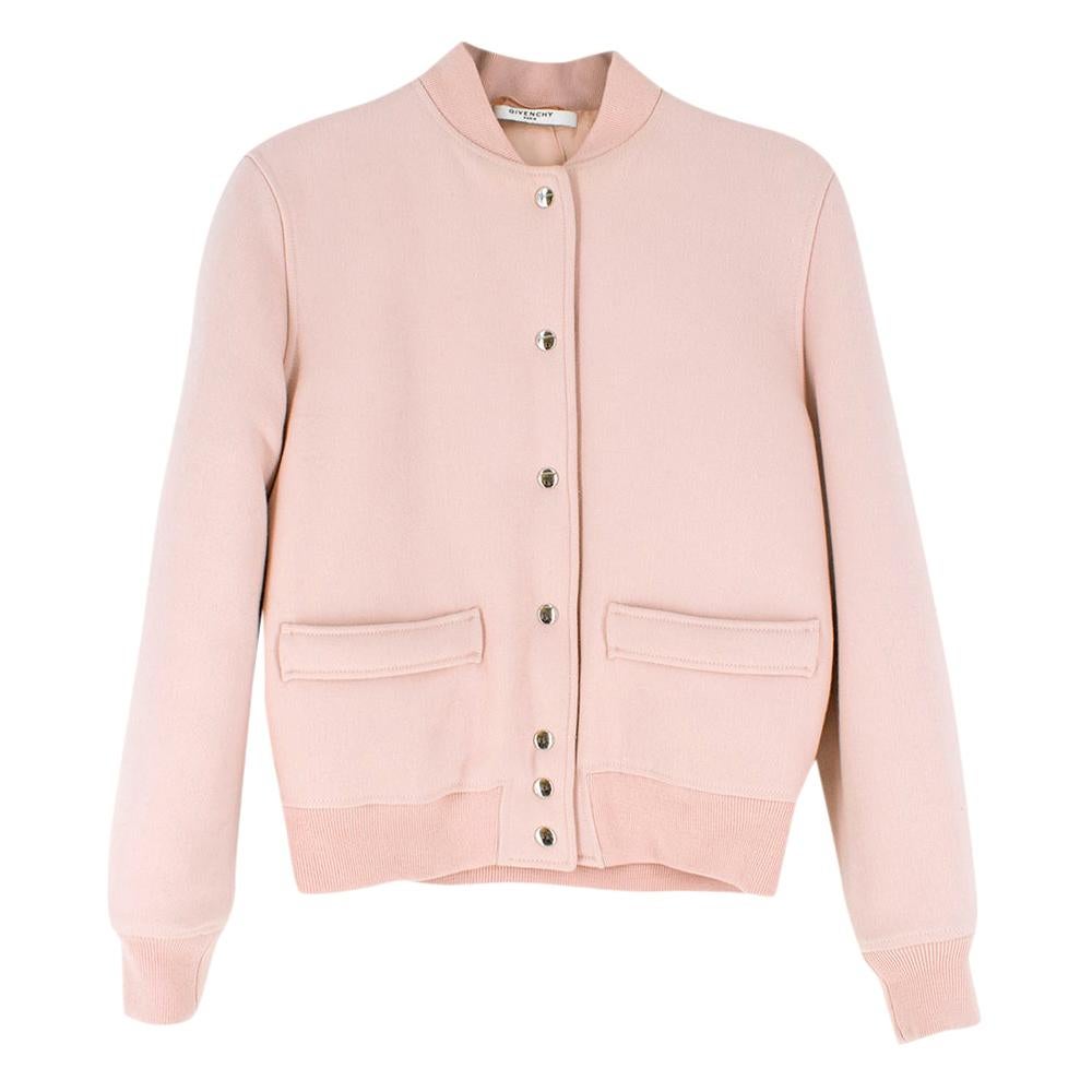 Givenchy Pale Pink Wool Bomber Jacket SIZE 34