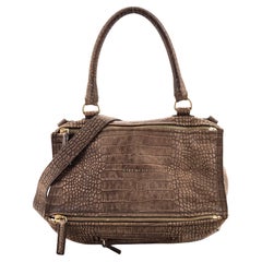 Givenchy Pandora Bag Crocodile Embossed Nubuck Medium