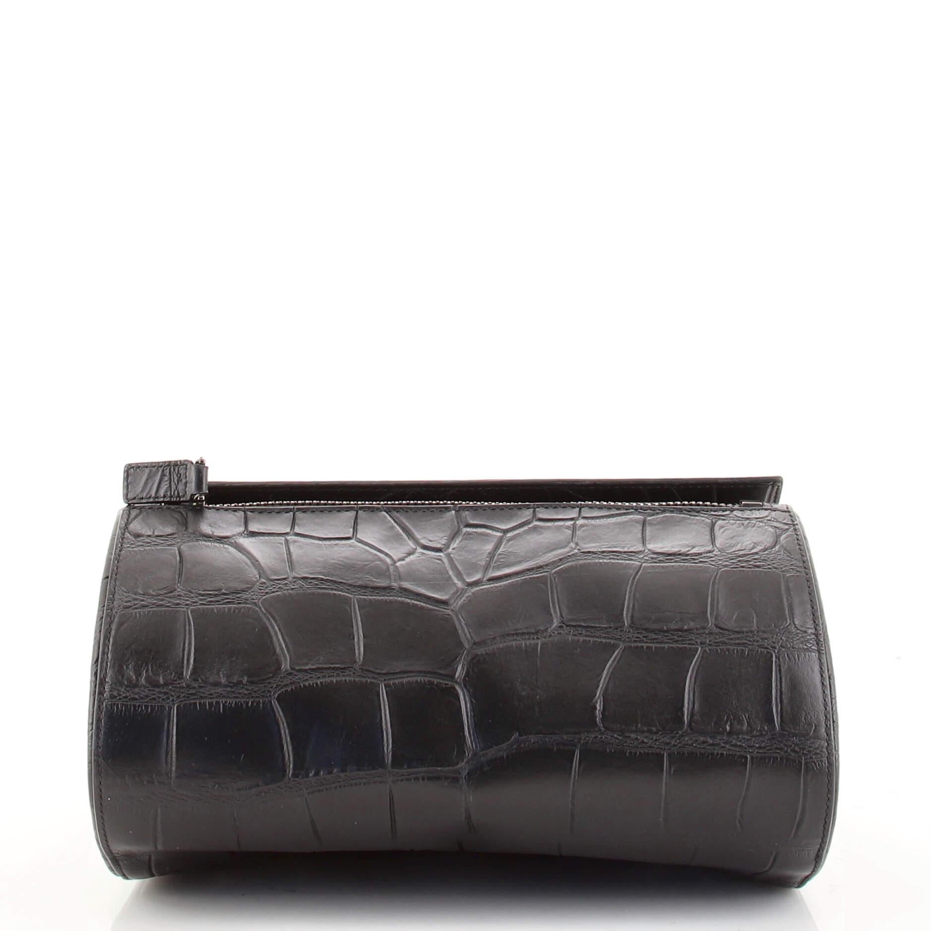 Givenchy Pandora Box Bag Crocodile Embossed Leather Medium In Fair Condition In NY, NY
