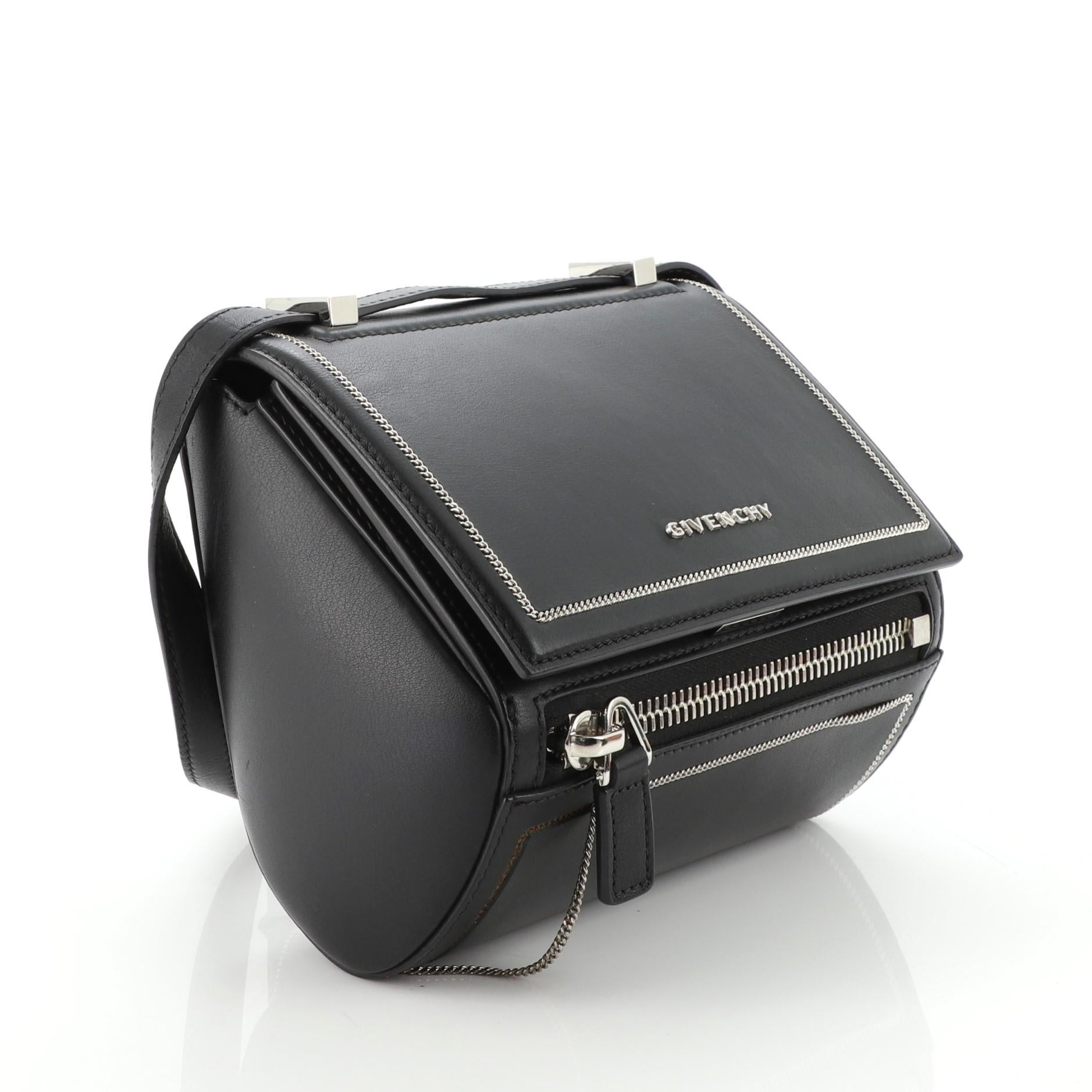 Black Givenchy Pandora Box Bag Leather with Chain Detail Mini