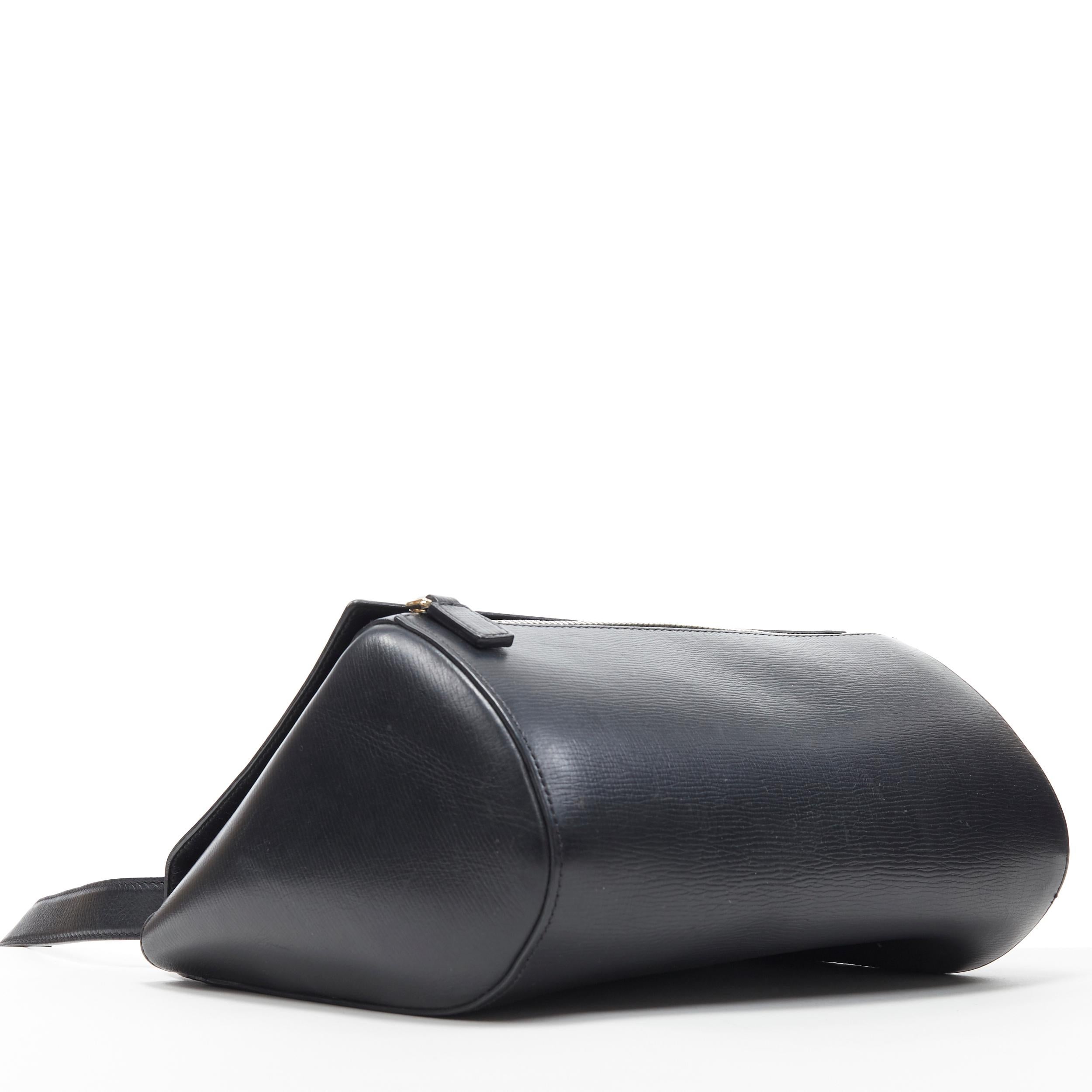 Black GIVENCHY Pandora Box black leather flap front zip structured crossbody bag