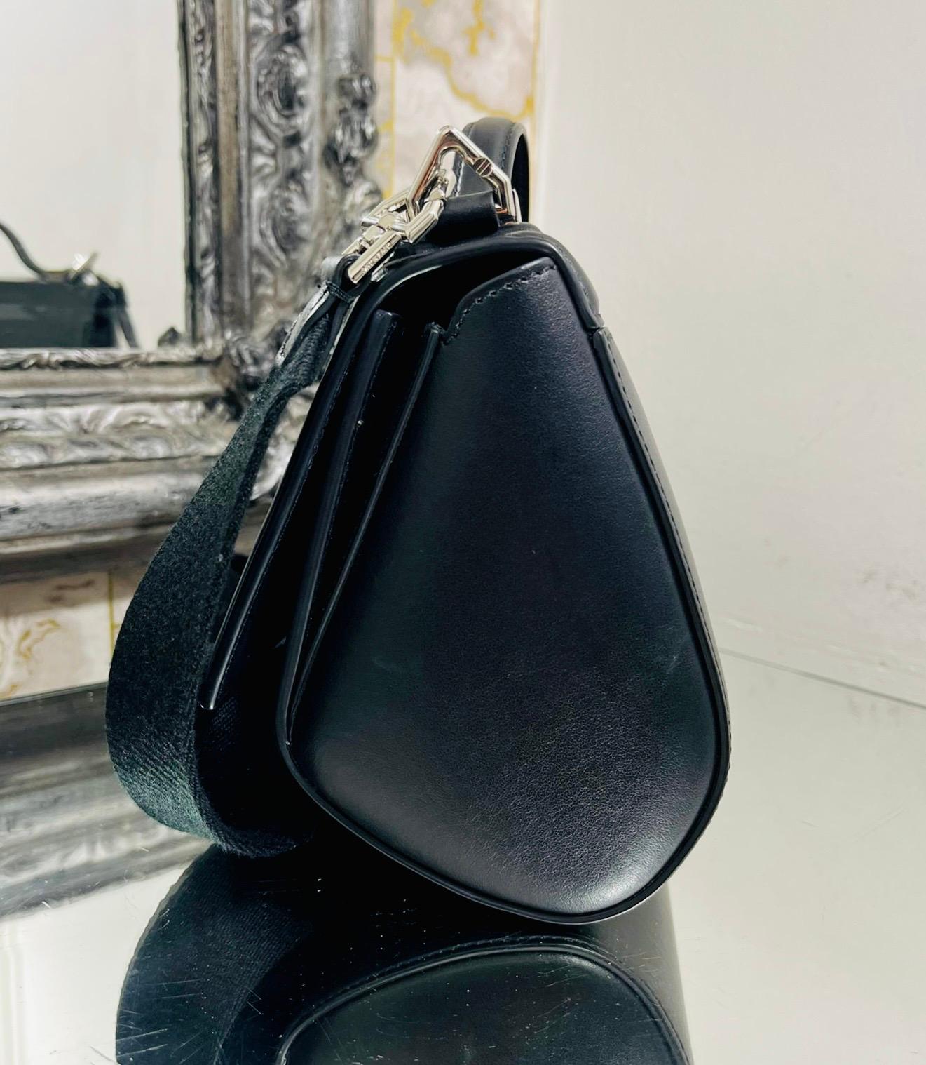 Black Givenchy Pandora Box Logo Leather Bag For Sale