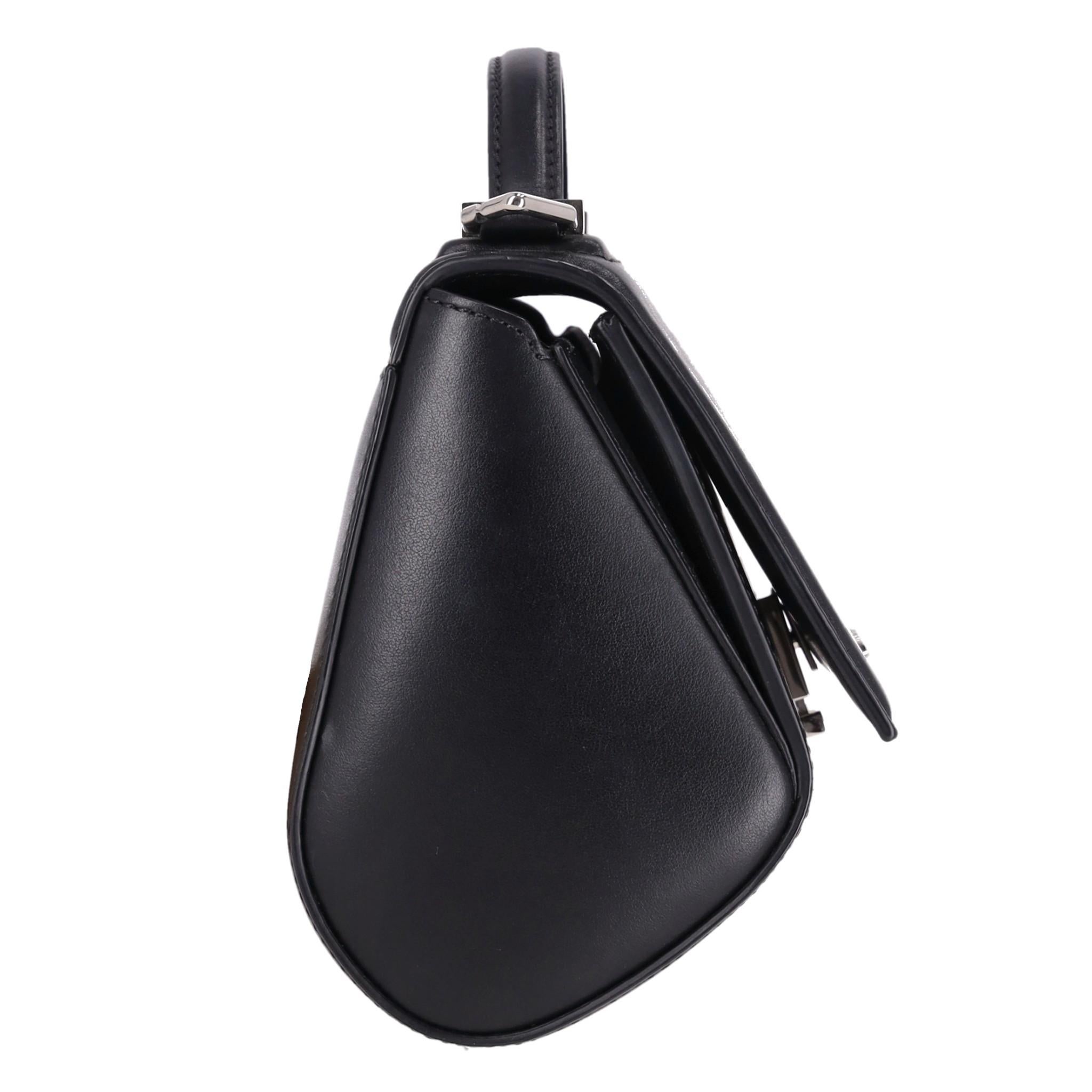 Black Givenchy Pandora Box Logo Leather Bag For Sale