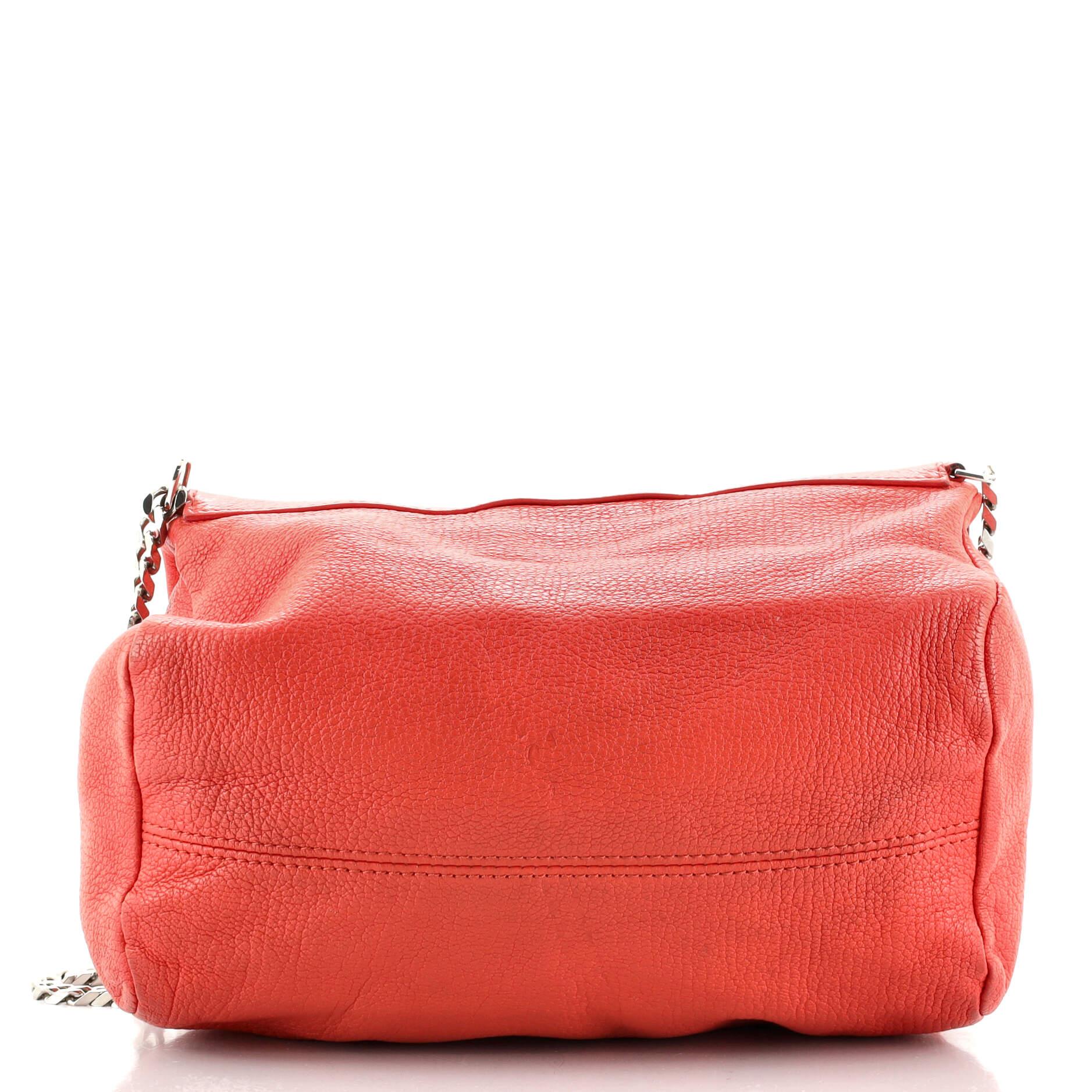 Red Givenchy Pandora Chain Bag Leather Mini