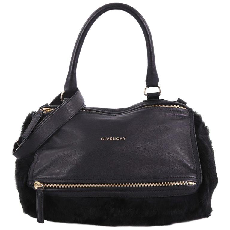 Givenchy Pandora Handbag Leather and Fur Medium at 1stDibs