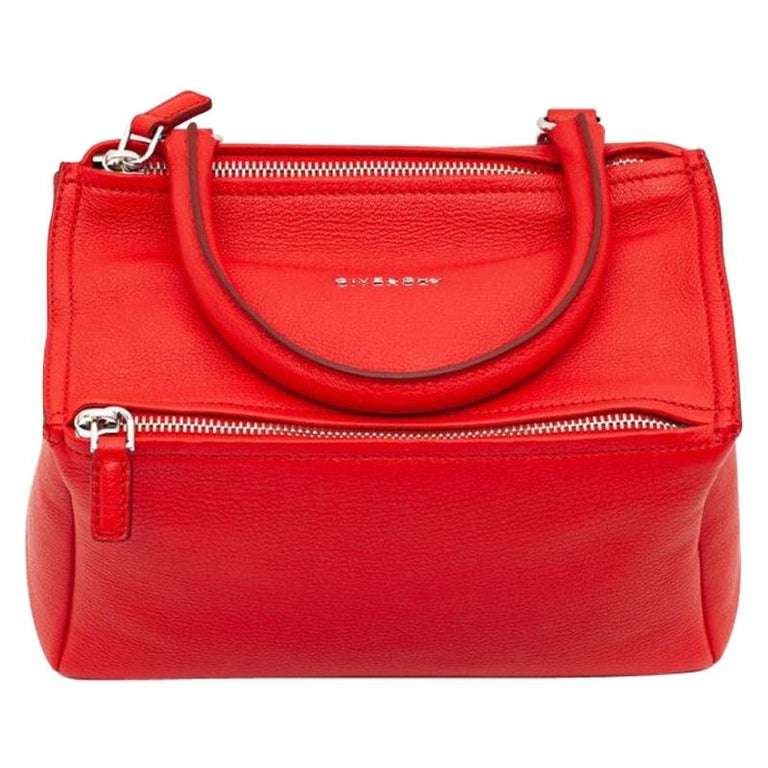 Red Grained Leather Bag For at 1stDibs