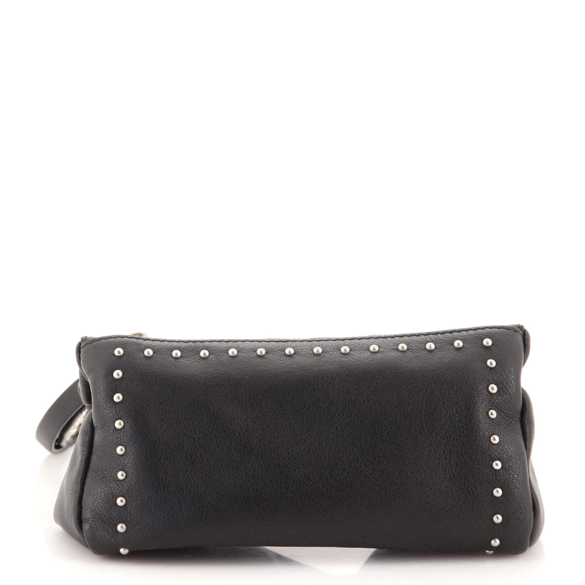 Black Givenchy Pandora Wristlet Clutch Studded Leather